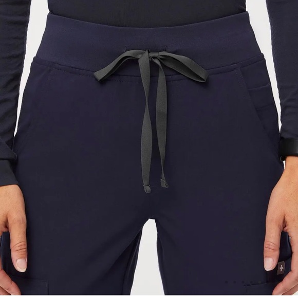 Figs Navy High Waisted Yola Skinny Scrub Pants - Picture 4 of 7